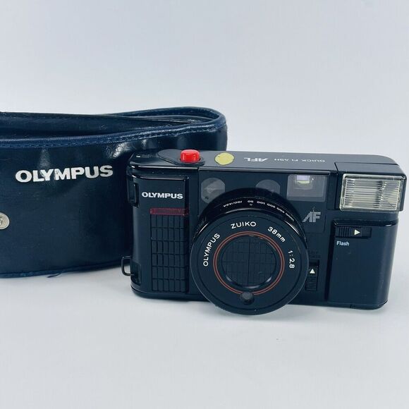 Olympus Quick Flash AFL Film Camera Zuiko 38mm 1:2.8 Lens For Parts Not Working - Picture 1 of 16